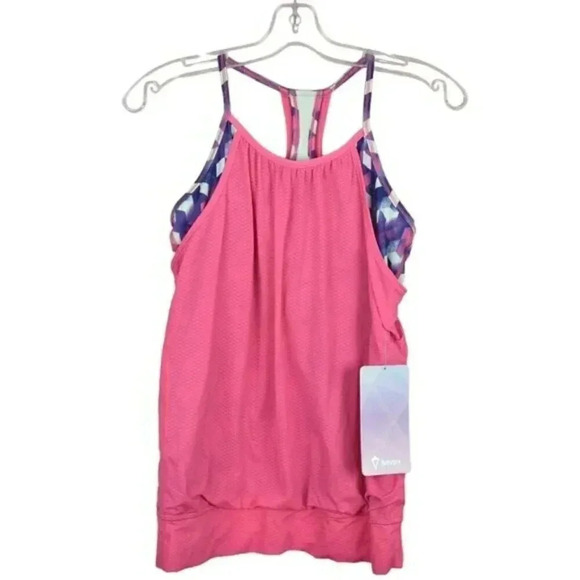 NWT Lululemon Ivivva Double Dutch Tank Top Pink Blue Athletic  Size 14 - Picture 2 of 10